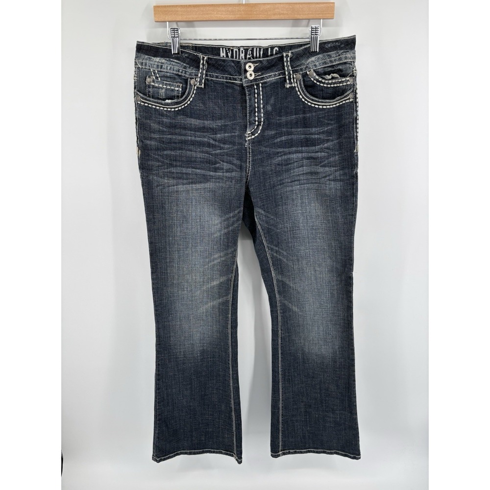 Vintage Hydraulic Women's Bootcut Flared Jeans 16W Y2K Rock Festival Hipster
